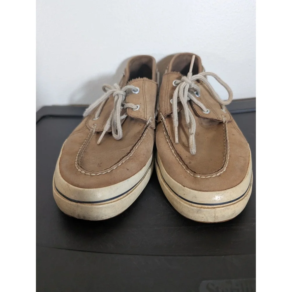 Sperry Top-Sider Bahama Mens 13 Tan Leather Boat Shoes 0284737 Grippy